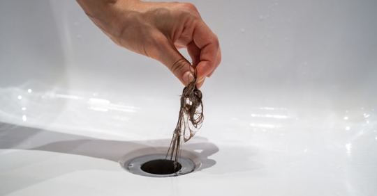 pulling hair from drain